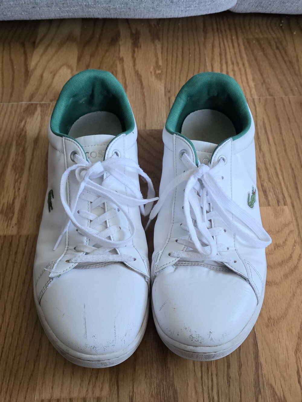 Lacoste Men’s White Sneakers with Green Accents